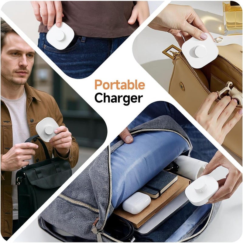 VOVELF شاحن متوافق مع خاتم أورا 4، قاعدة شحن سريعة وكابل USB-C - مستلزمات خاتم أورا 4 للمستخدمين (أبيض، مقاس 10) - Image 4